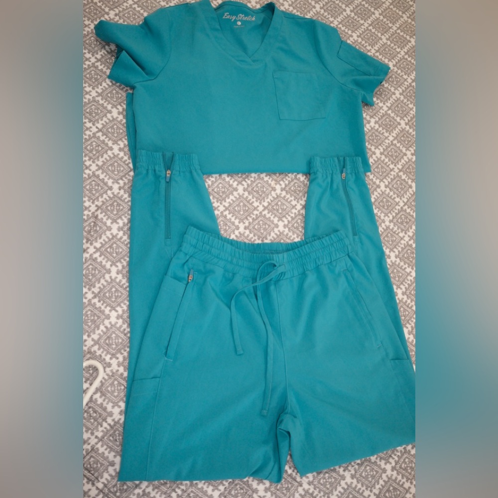 Teal Medical Scrub Set -  Top & Bottom